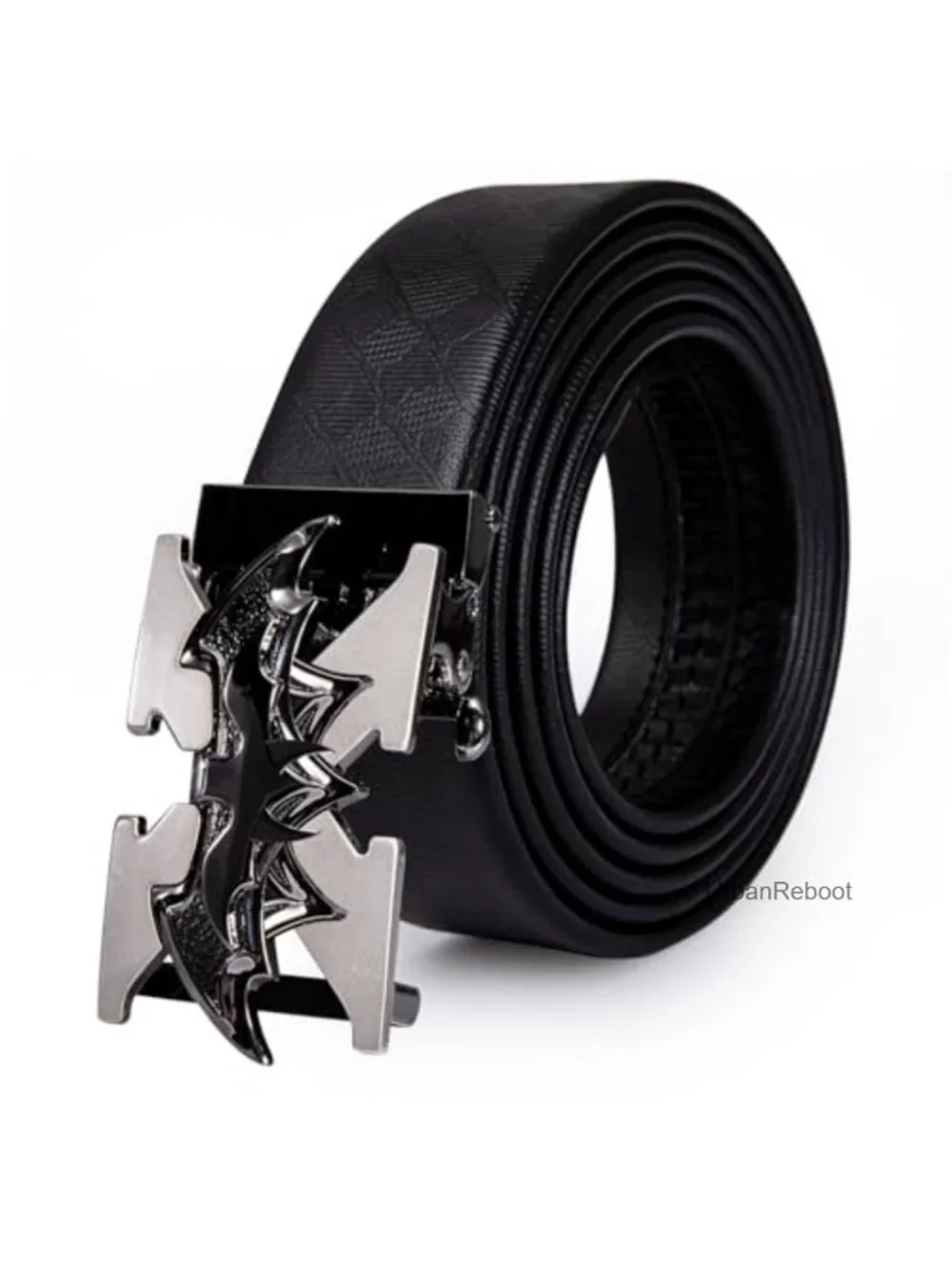 Men's Leather Ratchet Belt Adjustable Designer Alloy Buckle